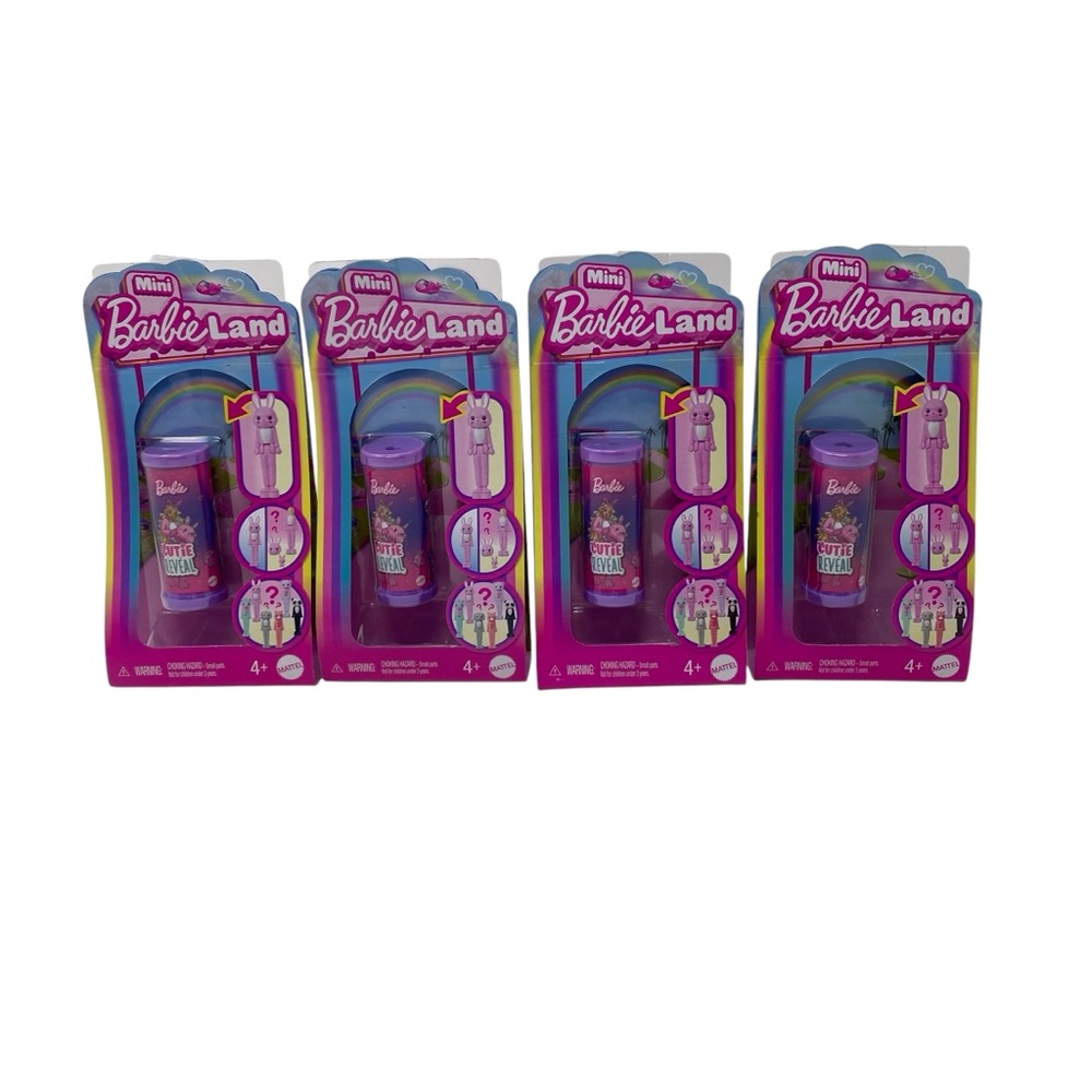 Barbie Mini Barbie Cutie Reveal Doll and Pet. Pack of 4 Brand NEW